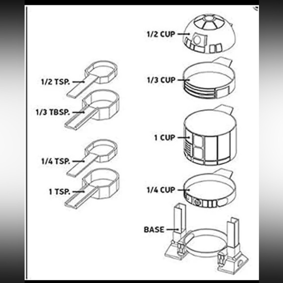 🎉HP🎉 Star Wars R2-D2 Measuring Cup Set NWT - Picture 2 of 7